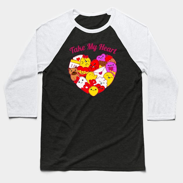 Take My Heart Baseball T-Shirt by My Tribe Apparel